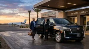 Vitesse Phoenix luxury black car and chauffeur service near Scottdale airport